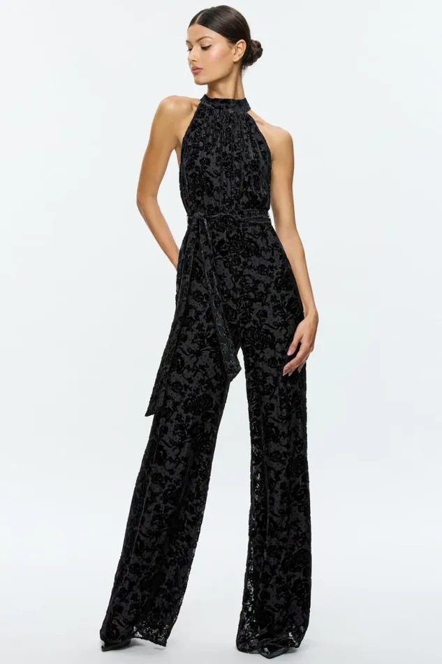 Alice Olivia Thelma Jumpsuit Romance Black Women Jumpsuits