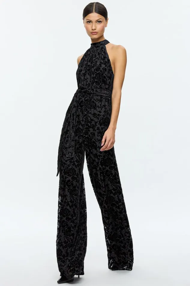 Alice Olivia Thelma Jumpsuit Romance Black Women Jumpsuits