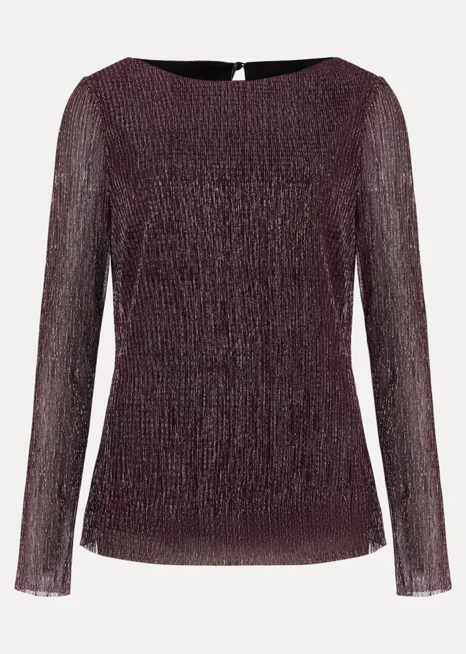Alix Sparkly Plisse Top Rose Gold Women Phase Eight Tops and TShirts