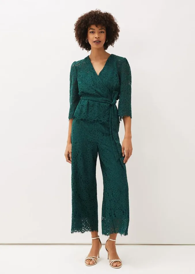 Aliza Lace CoOrd Trousers Pine Women Phase Eight Trousers