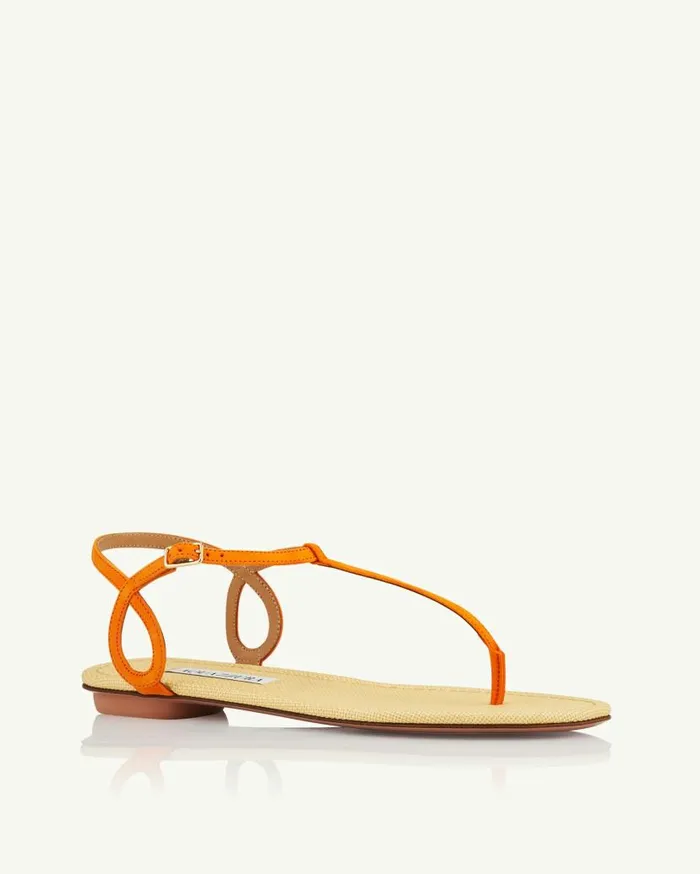 Almost Bare Sandal Flat Orange Women Aquazzura Flats