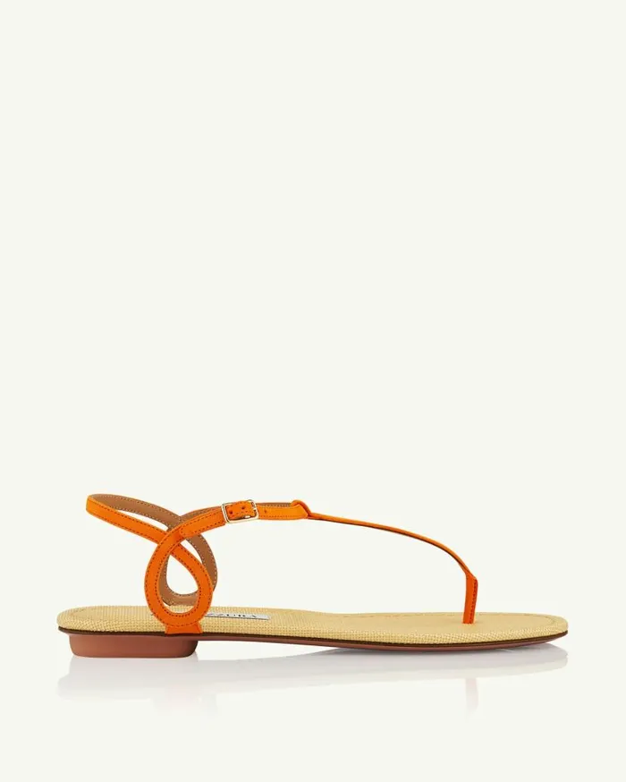Almost Bare Sandal Flat Orange Women Aquazzura Flats Almost Bare Sandal Flat Orange Women Aquazzura Flats