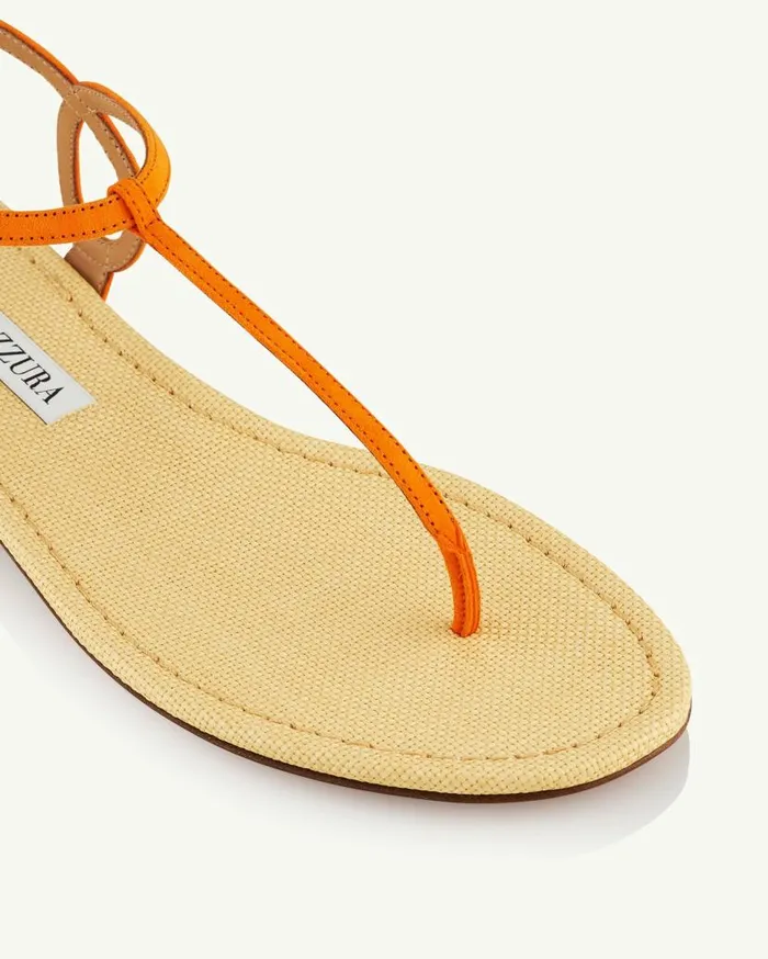 Almost Bare Sandal Flat Orange Women Aquazzura Flats Almost Bare Sandal Flat Orange Women Aquazzura Flats