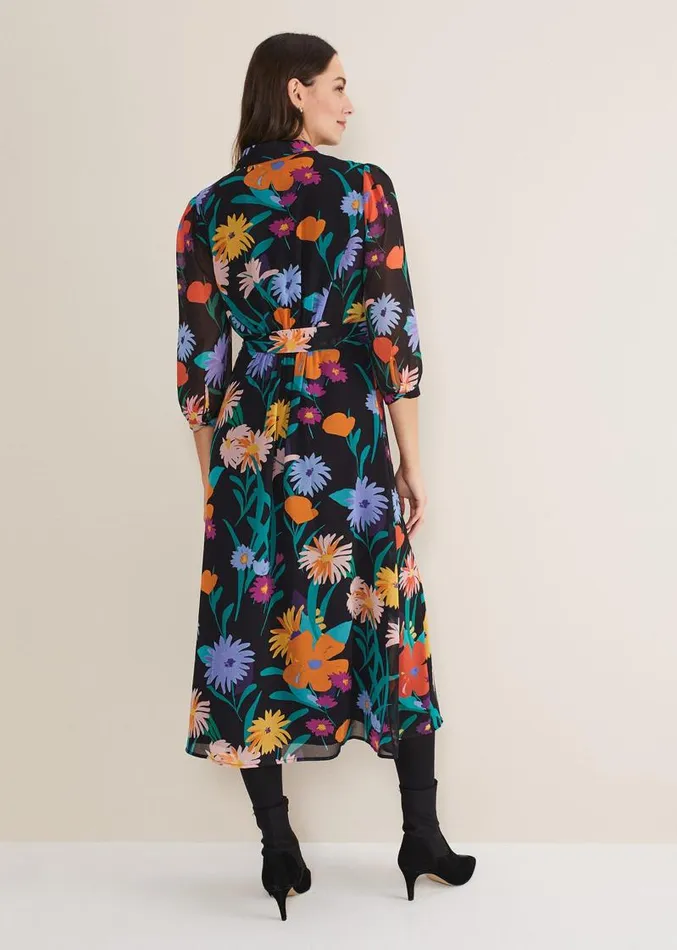 Alta Floral Midaxi Dress Blackmulti Women Phase Eight Dresses