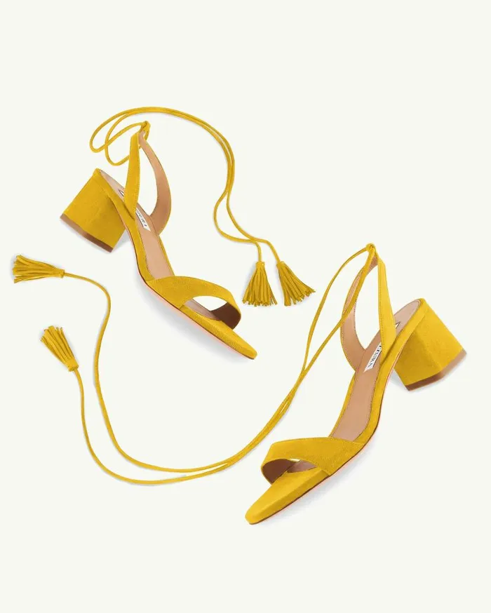 Alu Sandal 50 Yellow Women Aquazzura Sandals Alu Sandal 50 Yellow Women Aquazzura Sandals