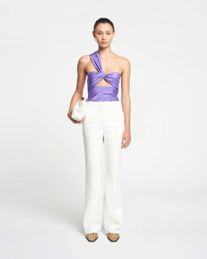 Alvin Twisted CrispSatin Top Iris Women Nanushka Tops