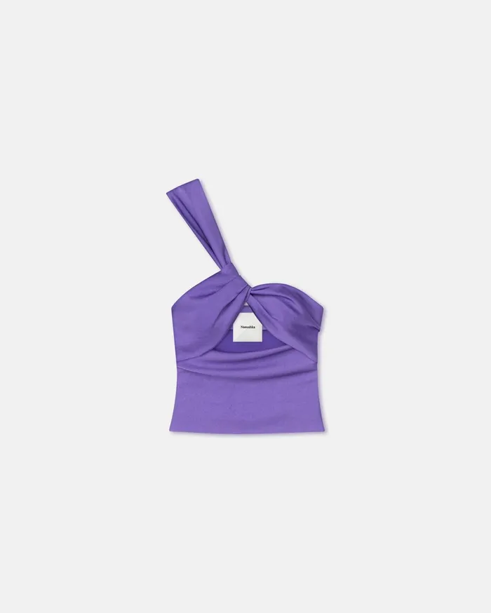 Alvin Twisted CrispSatin Top Iris Women Nanushka Tops