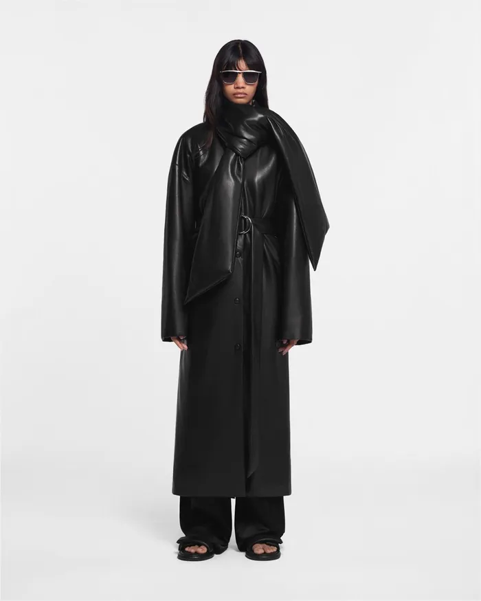 Amelie Okobor AltLeather Coat Black Women Nanushka Outerwear