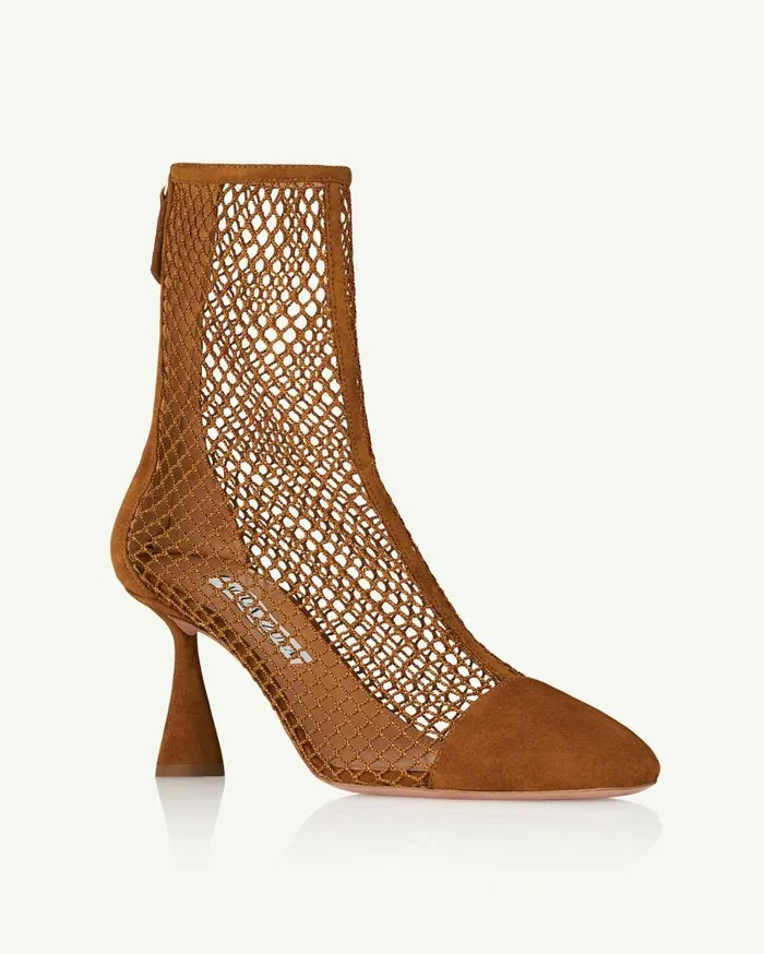 Amore Mesh Bootie 75 Brown Women Aquazzura Booties