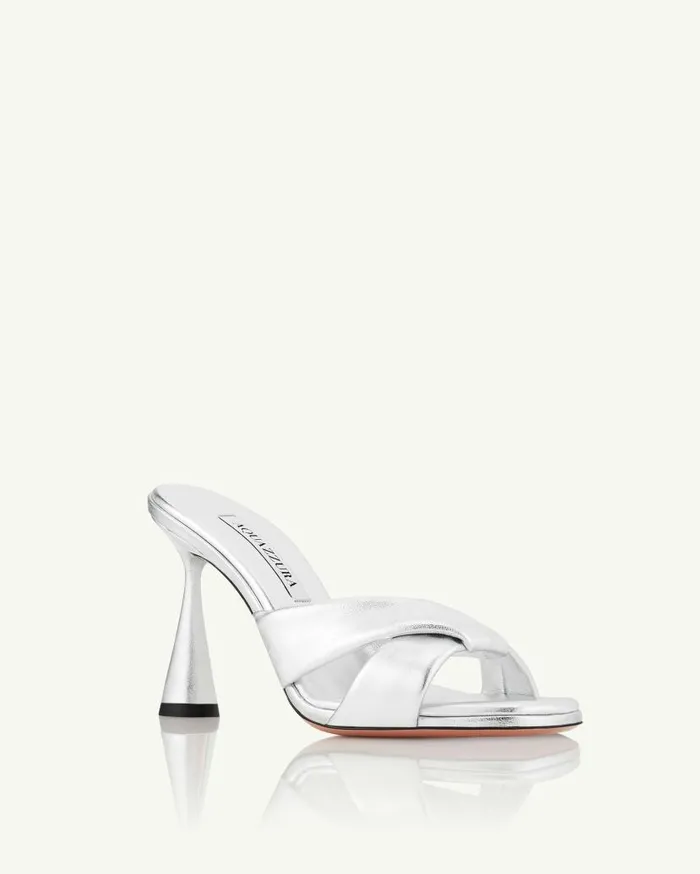 Amore Mule 95 Silver Women Aquazzura Sandals