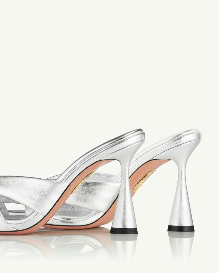 Amore Mule 95 Silver Women Aquazzura Sandals Amore Mule 95 Silver Women Aquazzura Sandals