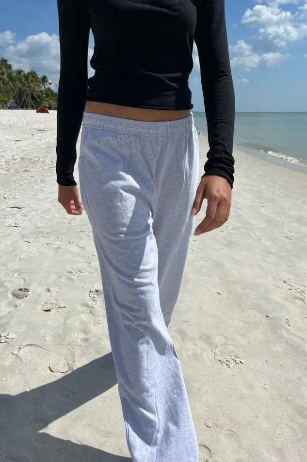 Anastasia Sweatpants Light Silver Women Brandy Melville Sweatpants and Sweatshirts