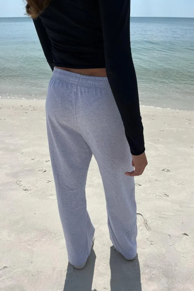 Anastasia Sweatpants Light Silver Women Brandy Melville Sweatpants and Sweatshirts