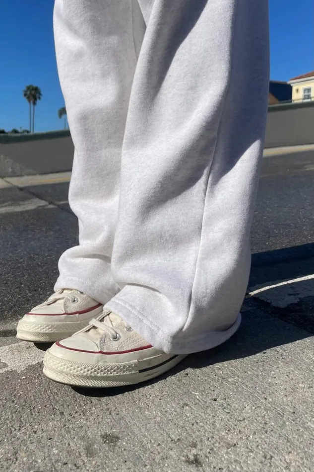 Anastasia Tie Sweatpants Melange Grey Women Brandy Melville Sweatpants and Sweatshirts