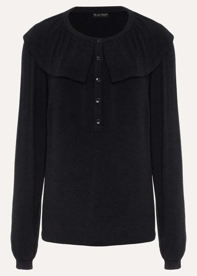 Anda Frill Detail Bor Top Charcoal Women Phase Eight Tops and TShirts