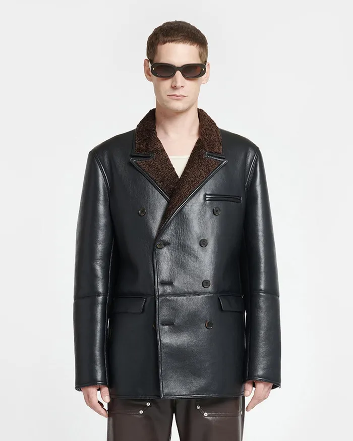 Andro Bonded Shearing Blazer BlackBrown Men Nanushka Tailoring