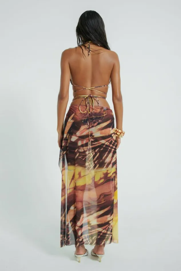 Aphrodite Wrap Around Mesh Maxi Skirt Multi Women Jaded London Beach Cover Ups
