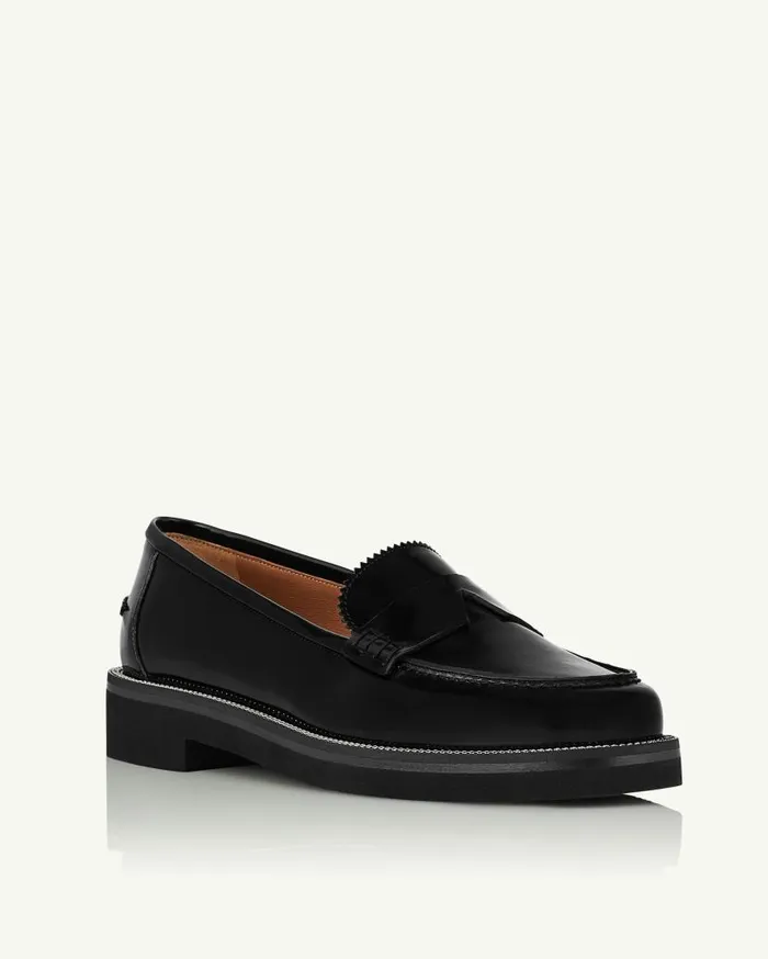 Aqua Loafer Black Women Aquazzura Flats