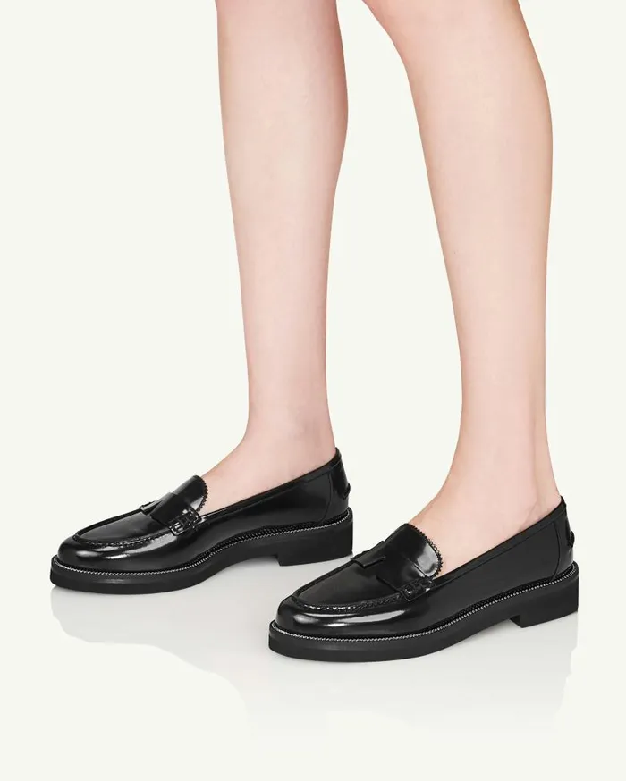 Aqua Loafer Black Women Aquazzura Flats Aqua Loafer Black Women Aquazzura Flats