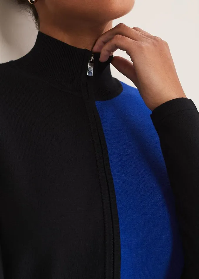 Arden Zip Detail Colour Block Knit Dress Cobaltblack Women Phase Eight Dresses Arden Zip Detail Colour Block Knit Dress Cobaltblack Women Phase Eight Dresses