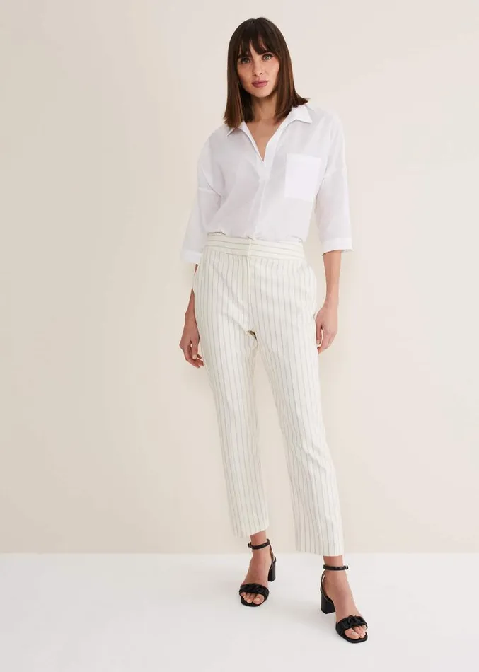 Ariella Pinstripe Straight Leg Trousers Blackecru Women Phase Eight Trousers Ariella Pinstripe Straight Leg Trousers Blackecru Women Phase Eight Trousers