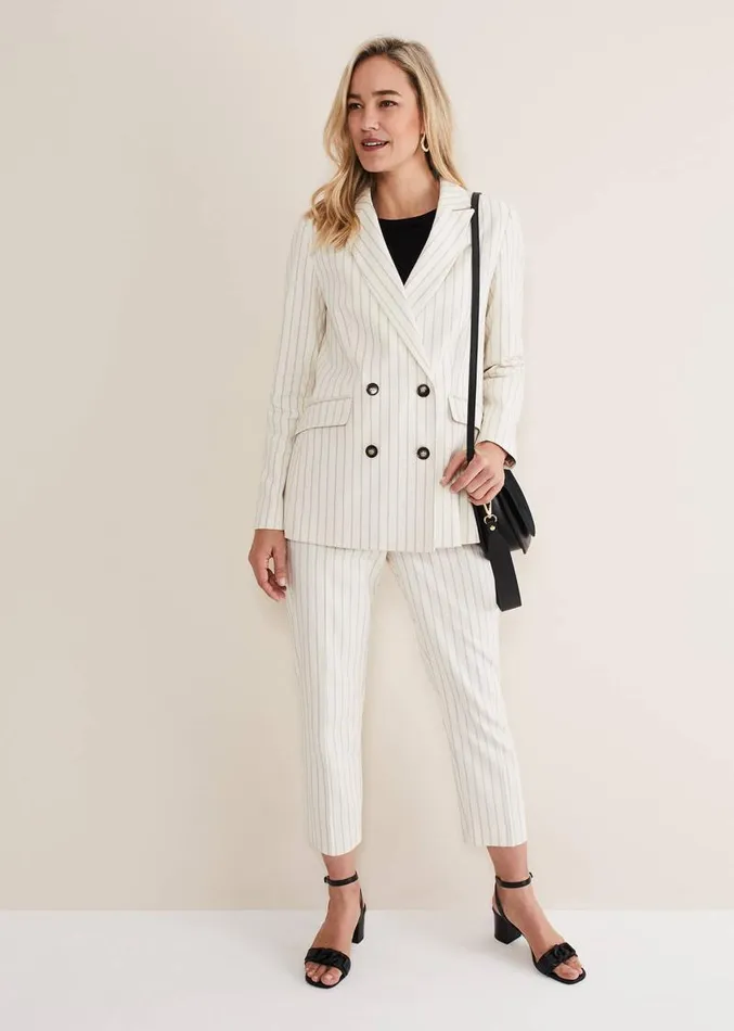 Ariella Pinstripe Straight Leg Trousers Blackecru Women Phase Eight Trousers Ariella Pinstripe Straight Leg Trousers Blackecru Women Phase Eight Trousers