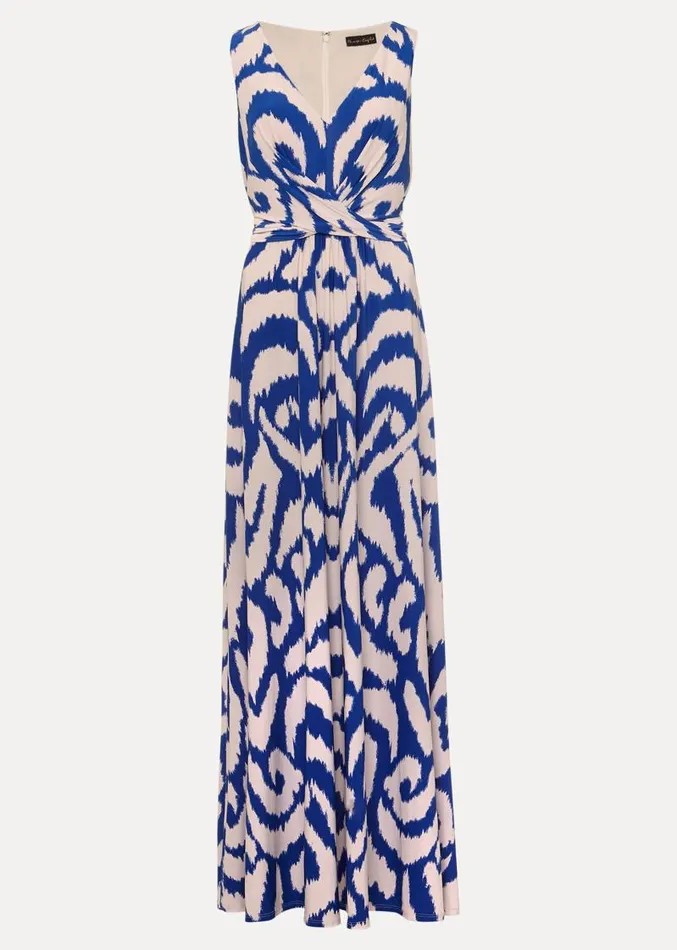 Artemis Jersey Print Maxi Dress Azure Bluecream Women Phase Eight Dresses