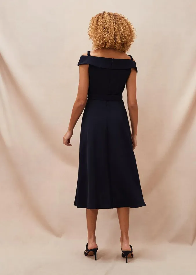 Ashleigh Bardot Dress Navy Women Phase Eight Dresses