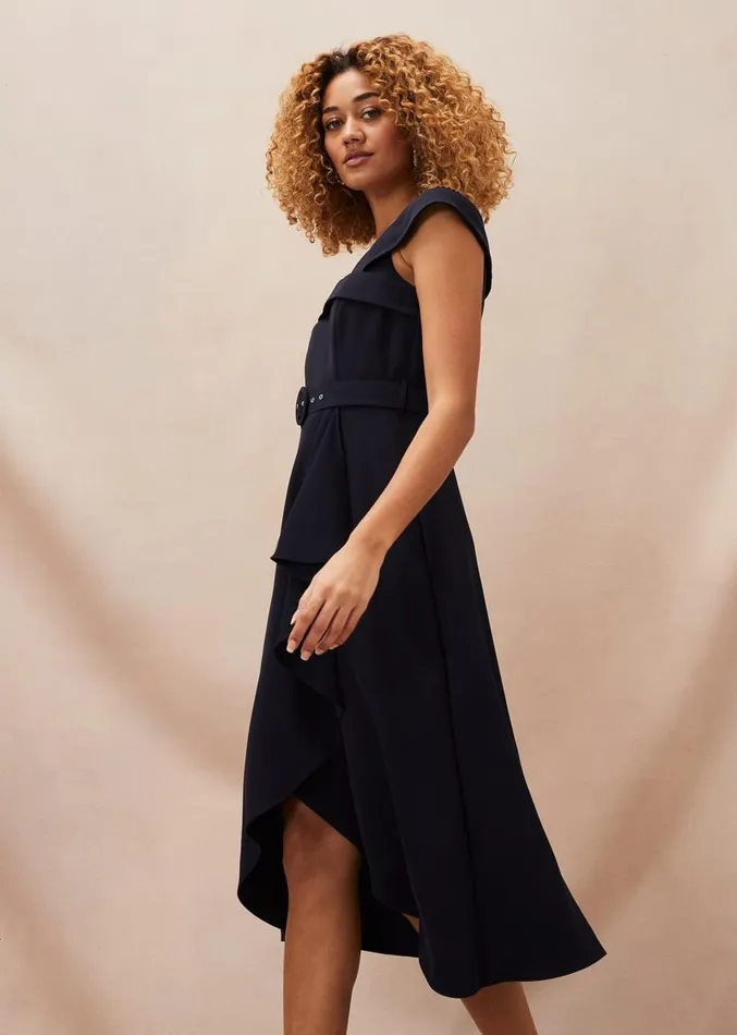 Ashleigh Bardot Dress Navy Women Phase Eight Dresses
