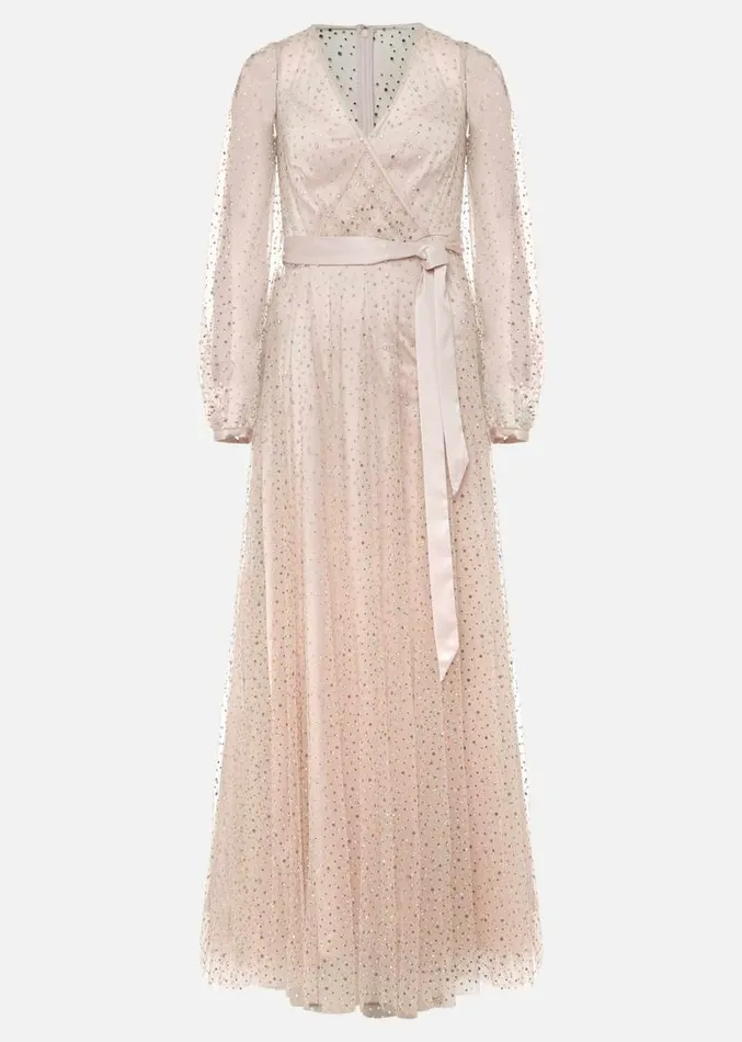 Ashley Embellished Sheer Maxi Dress Champagne Women Phase Eight Dresses