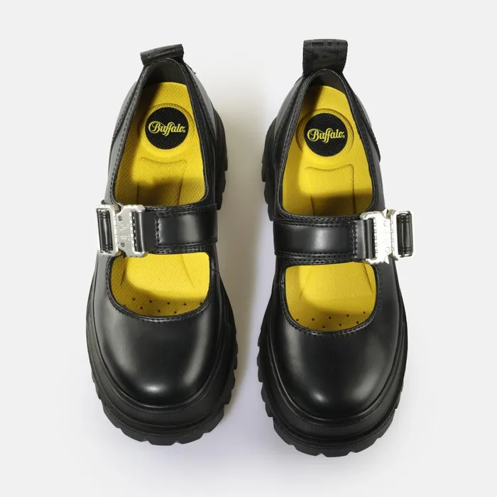 Aspha Ballerina Buckle Black Buffalo Ballet Flats Aspha Ballerina Buckle Black Buffalo Ballet Flats