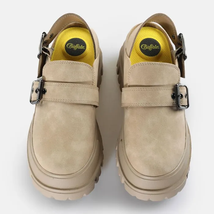 Aspha Clog Snd Bs Beige Buffalo LaceUps and Loafer Aspha Clog Snd Bs Beige Buffalo LaceUps and Loafer