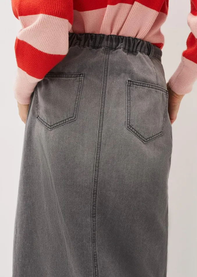 Aubrey Denim Midi Skirt Grey Women Phase Eight Skirts