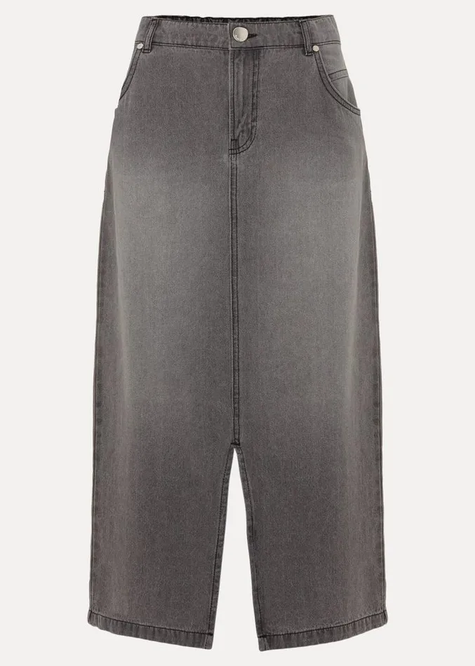 Aubrey Denim Midi Skirt Grey Women Phase Eight Skirts