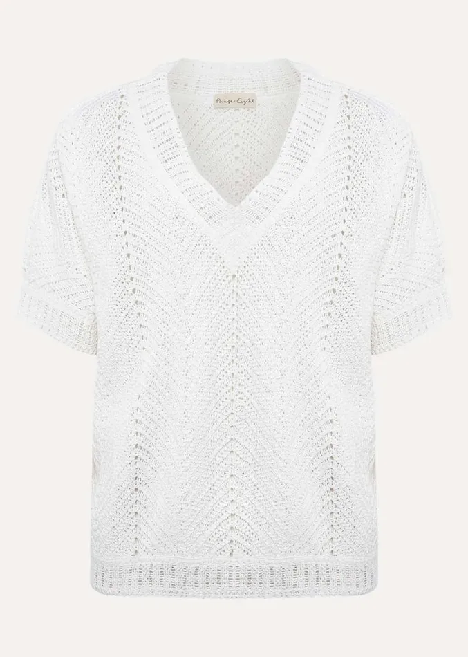 Avas Crochet Knit Top Ivory Women Phase Eight Knitwear
