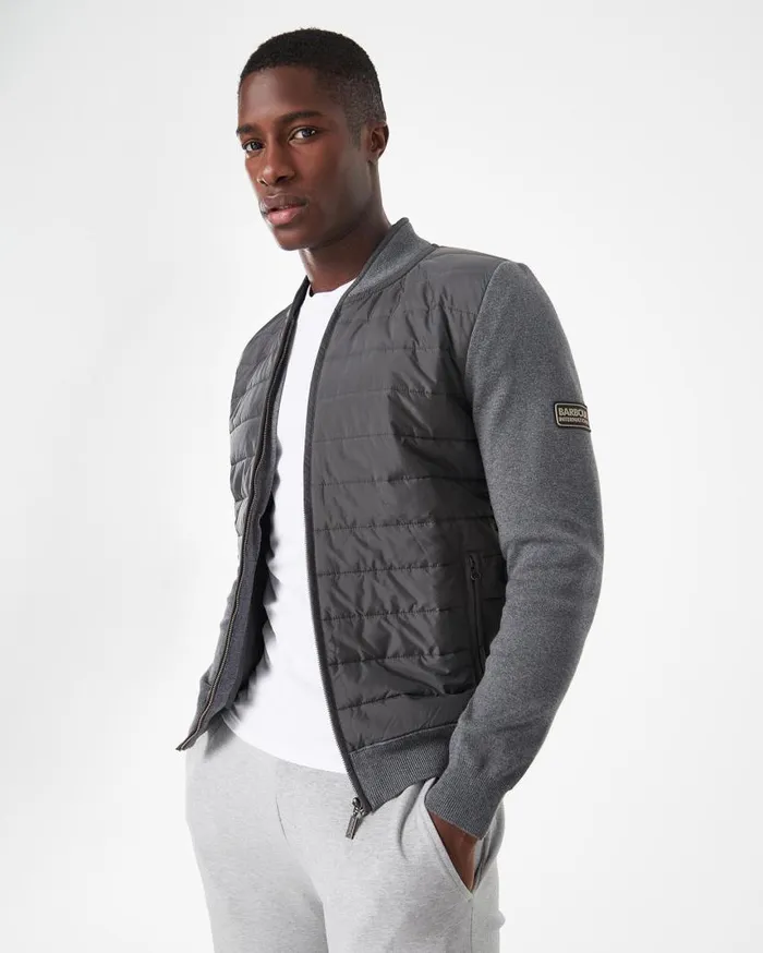 Baffle Quilted Sweatshirt Storm Marl Men Barbour Cardigans
