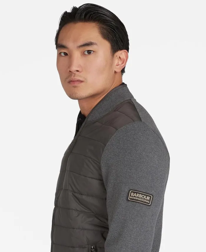 Baffle Quilted Sweatshirt Storm Marl Men Barbour Cardigans