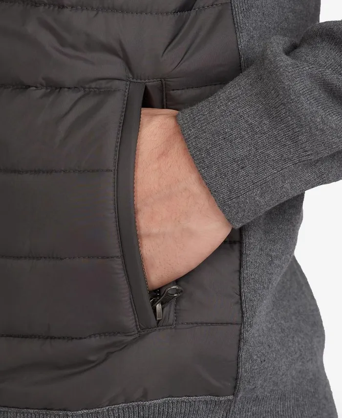 Baffle Quilted Sweatshirt Storm Marl Men Barbour Cardigans