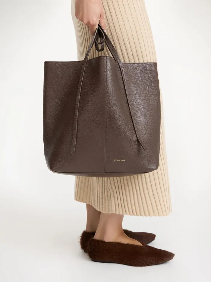 Bags Women By Malene Birger Abilso Leather Tote Bag Coffee Bean