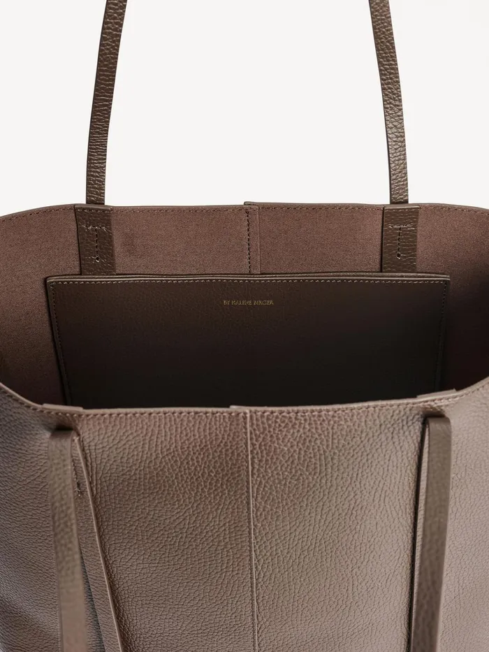 Bags Women By Malene Birger Abilso Leather Tote Bag Coffee Bean