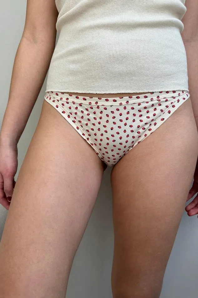 Basic Strawberry Underwear Ivory Women Brandy Melville Intimates