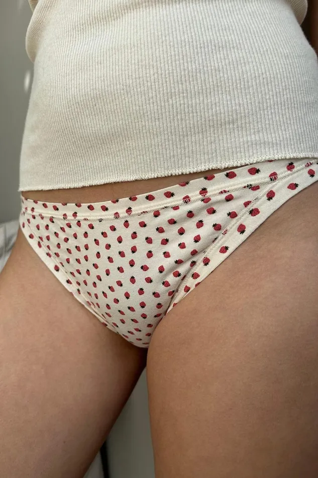 Basic Strawberry Underwear Ivory Women Brandy Melville Intimates