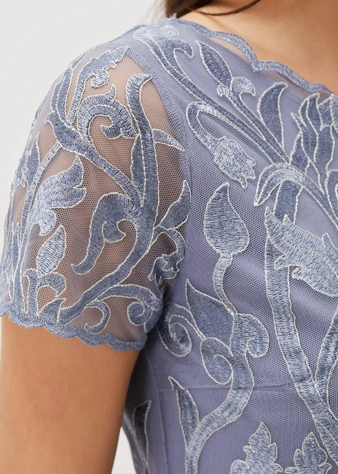 Bea Embroidered Dress Arctic Blue Women Phase Eight Dresses
