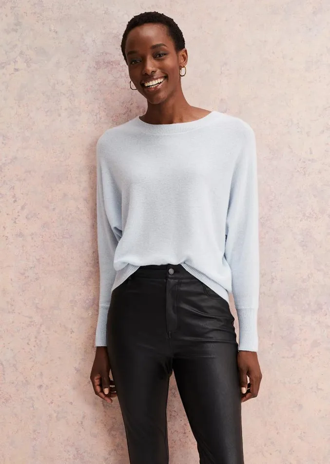 Beatrice Cashmere Jumper Soft Blue Women Phase Eight Knitwear