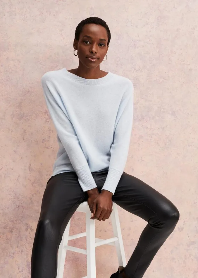 Beatrice Cashmere Jumper Soft Blue Women Phase Eight Knitwear