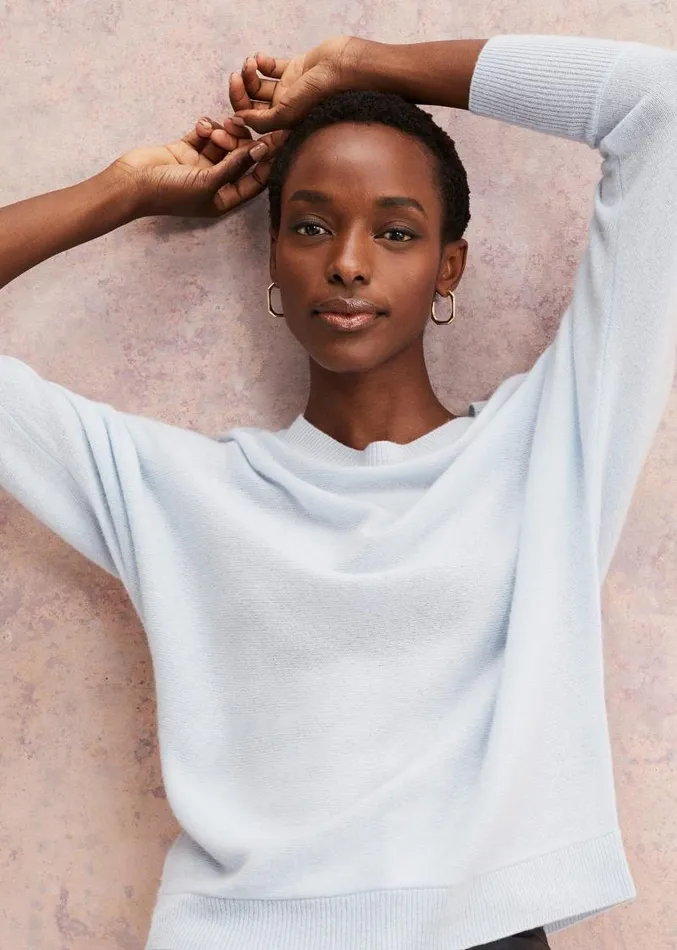 Beatrice Cashmere Jumper Soft Blue Women Phase Eight Knitwear