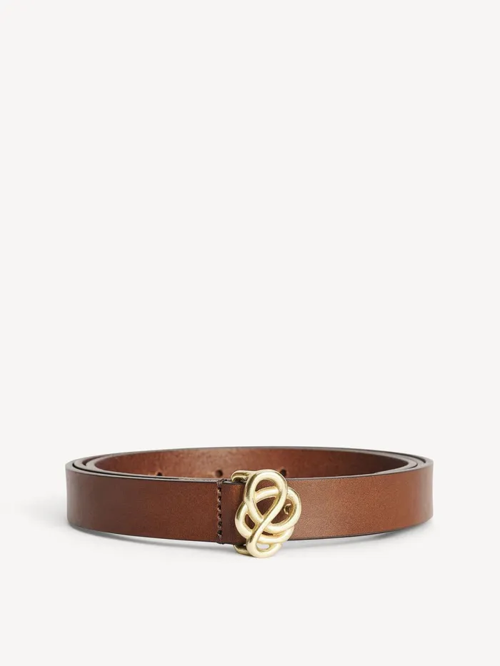 Belts Women By Malene Birger Ouma Leather Belt Dark Brown