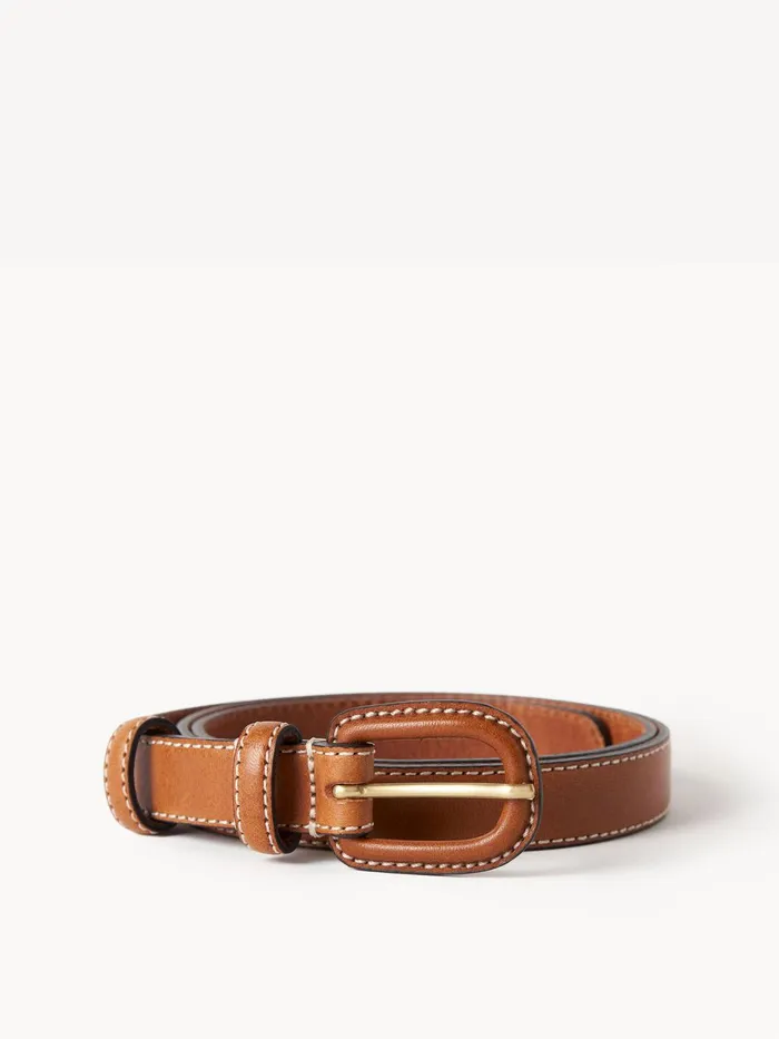 Belts Women By Malene Birger Salio Leather Belt Caramel Cafe