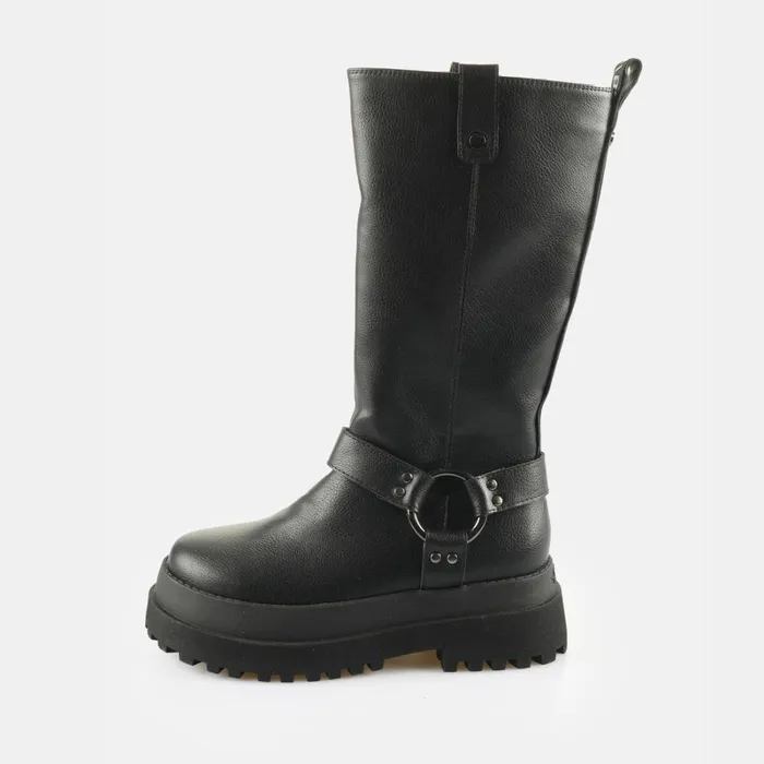 Bfl Pluto Biker Hi 8211 Vegan Nappa 8211 Black Black Buffalo Boots and AnkleBoots