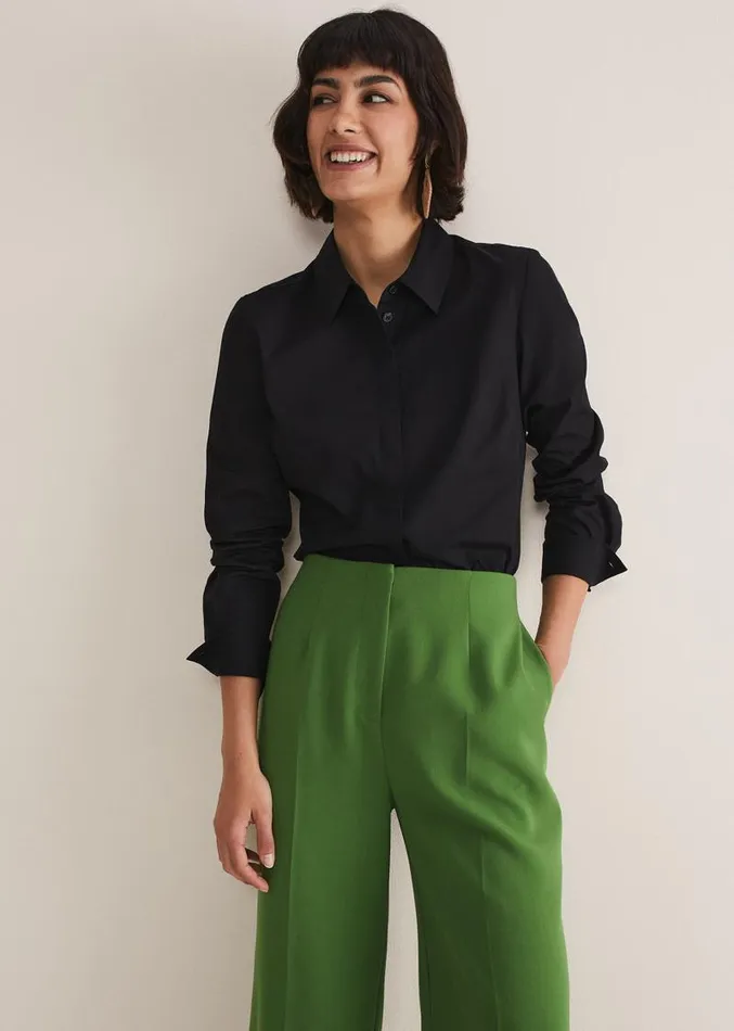 Black Fitted Shirt Black Women Phase Eight Shirts and Blouses